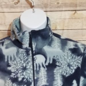 Fleece jacket 2x blue and white st johns bay